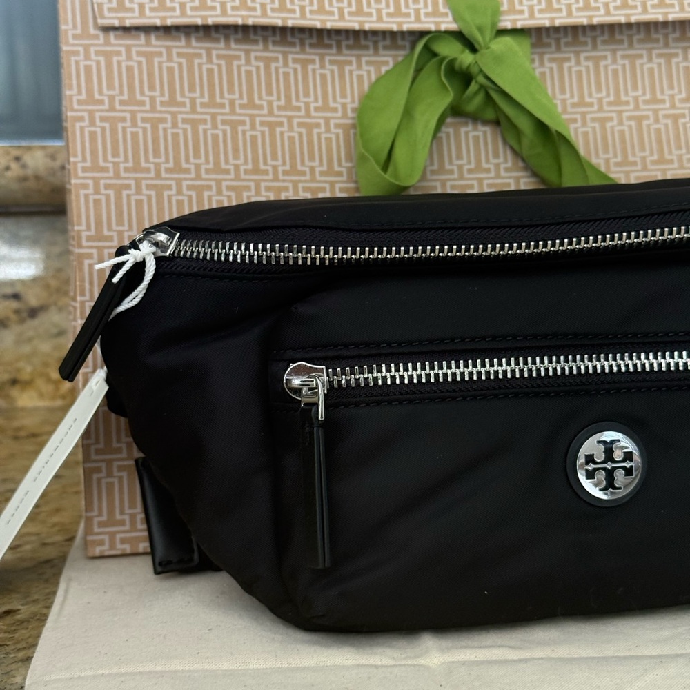 Tory Burch Black Belt Bag with Silver Accents - Picture 3 of 7